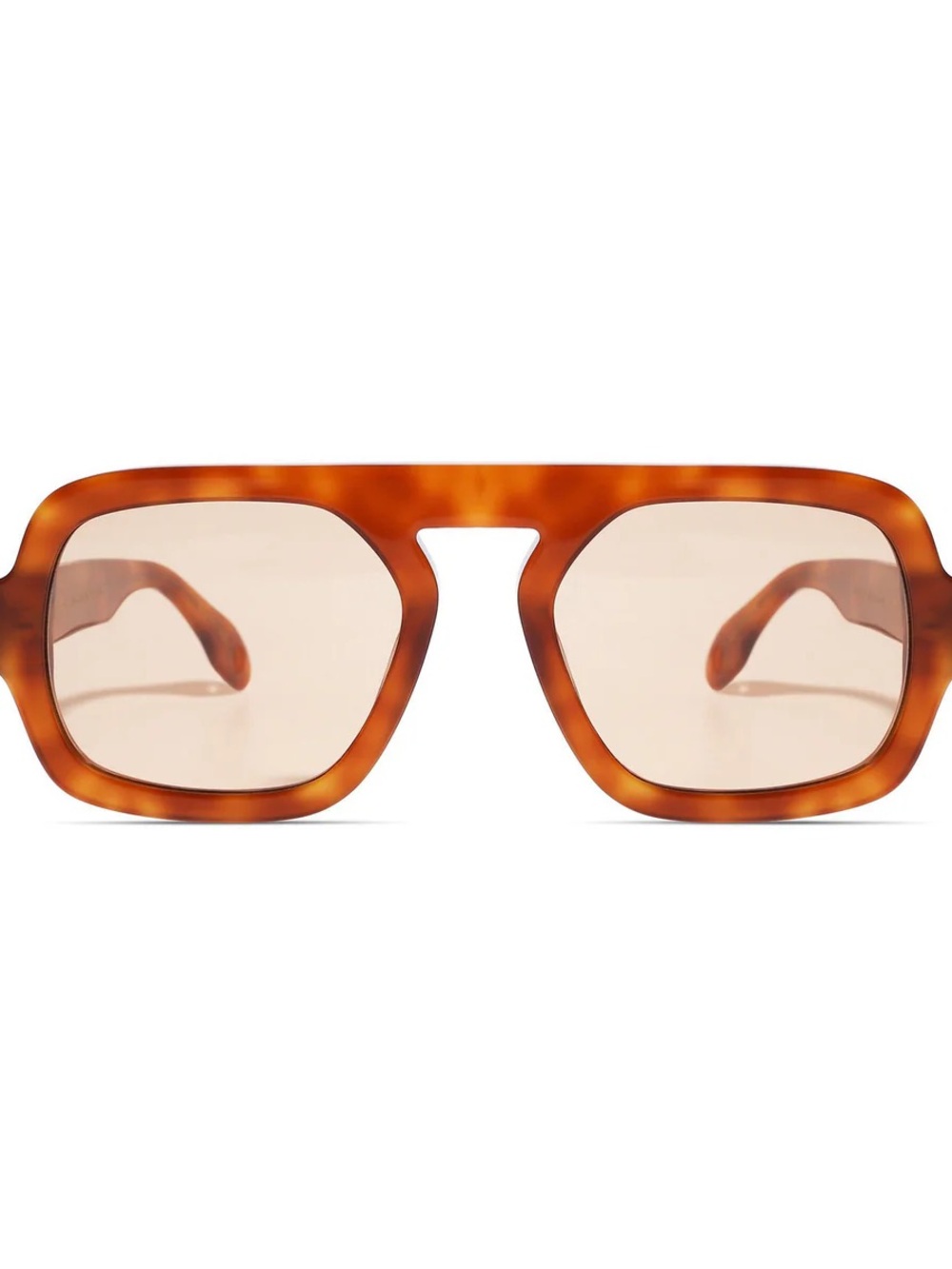 SOLD OUT Elisa Johnson Jane Tortoiseshell Square Frame Sunglasses - Amber Lenses